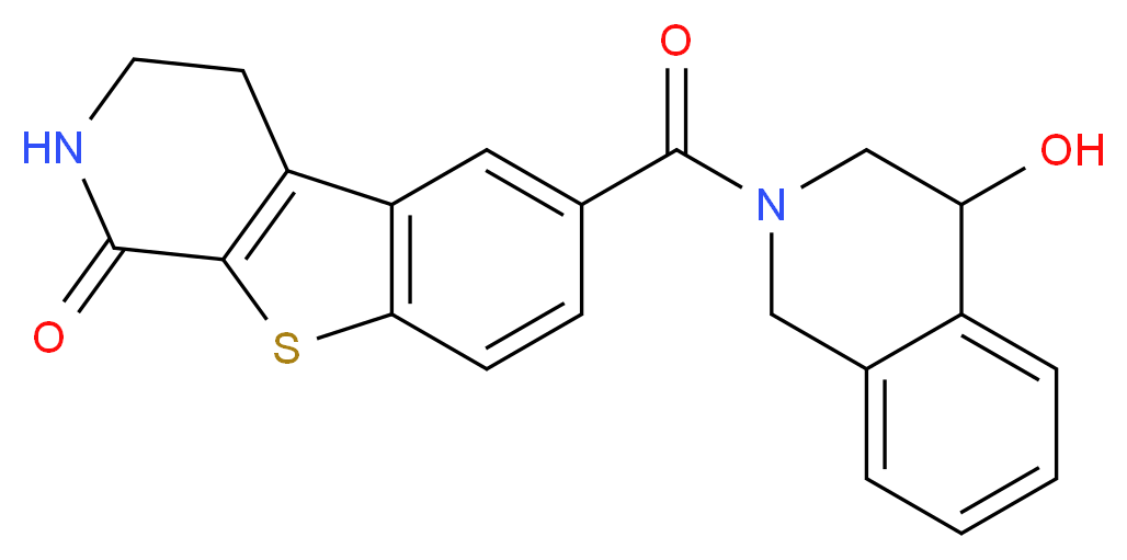 6-[(4-hydroxy-3,4-dihydroisoquinolin-2(1H)-yl)carbonyl]-3,4-dihydro[1]benzothieno[2,3-c]pyridin-1(2H)-one_分子结构_CAS_)