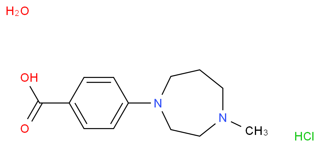 4-(4-Methyl-1,4-diazepan-1-yl)benzoic acid monohydrochloride monohydrate 95+%_分子结构_CAS_906352-84-9)