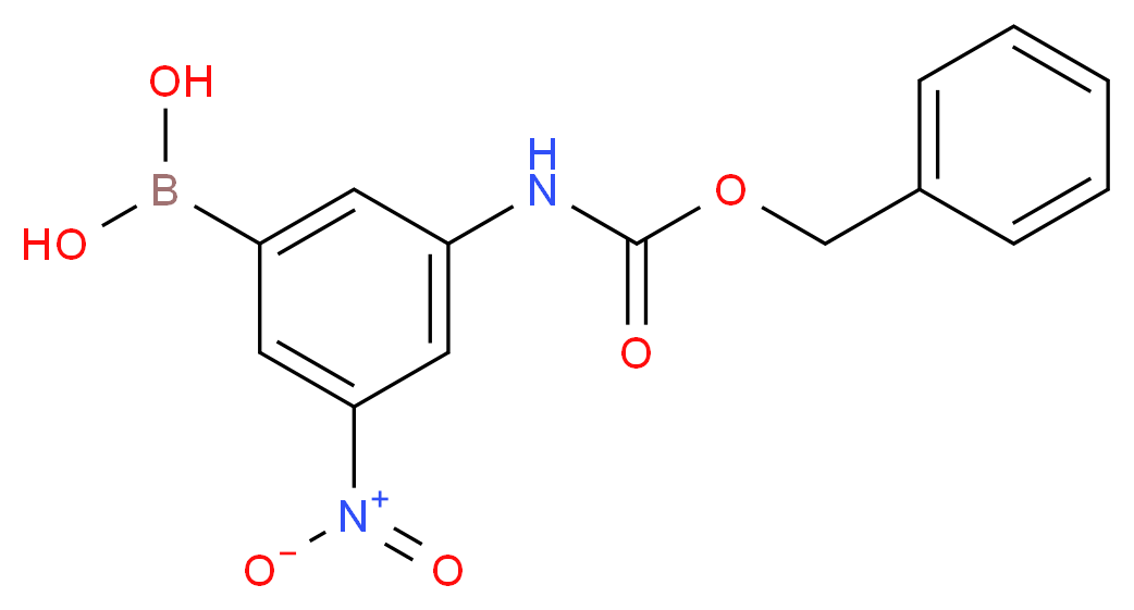 3-苄氧基羰基氨基-5-硝基苯硼酸_分子结构_CAS_874219-56-4)