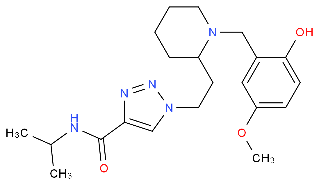 1-{2-[1-(2-hydroxy-5-methoxybenzyl)-2-piperidinyl]ethyl}-N-isopropyl-1H-1,2,3-triazole-4-carboxamide_分子结构_CAS_)