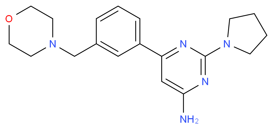 6-[3-(morpholin-4-ylmethyl)phenyl]-2-pyrrolidin-1-ylpyrimidin-4-amine_分子结构_CAS_)