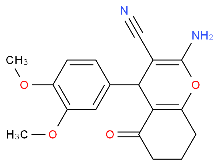 2-Amino-4-(3,4-dimethoxyphenyl)-5-oxo-4,6,7,8-tetrahydro2H-chromene-3-carbonitrile_分子结构_CAS_)