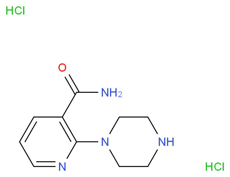 2-Piperazin-1-ylnicotinamide dihydrochloride_分子结构_CAS_87394-64-7)