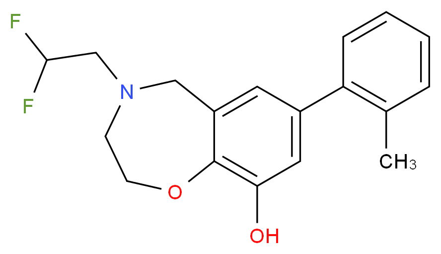 4-(2,2-difluoroethyl)-7-(2-methylphenyl)-2,3,4,5-tetrahydro-1,4-benzoxazepin-9-ol_分子结构_CAS_)