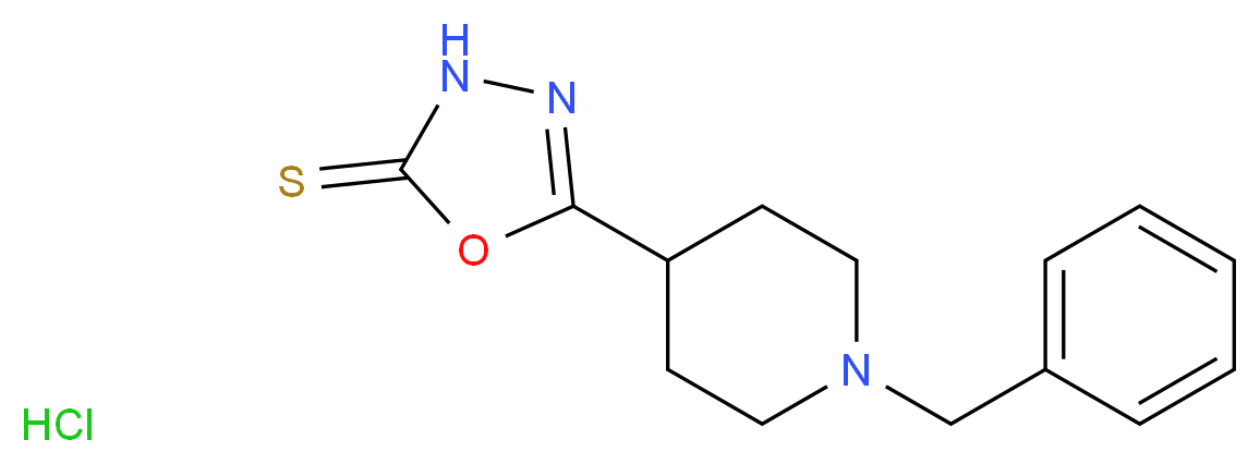 5-(1-benzylpiperidin-4-yl)-1,3,4-oxadiazole-2(3H)-thione hydrochloride_分子结构_CAS_1211592-81-2)