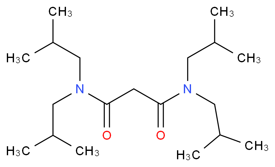 N,N,N',N'-Tetraisobutyl-malonamide_分子结构_CAS_14287-99-1)