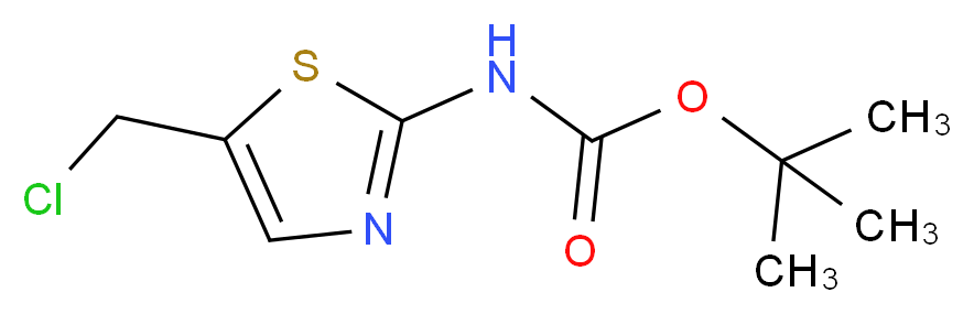 tert-butyl N-[5-(chloromethyl)-1,3-thiazol-2-yl]carbamate_分子结构_CAS_1001420-96-7