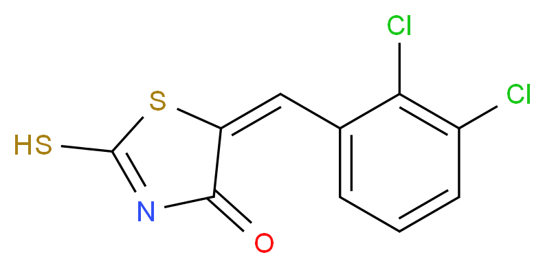 (5E)-5-(2,3-Dichlorobenzylidene)-2-mercapto-1,3-thiazol-4(5H)-one_分子结构_CAS_90407-17-3)