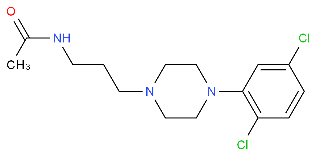 N-{3-[4-(2,5-dichlorophenyl)piperazin-1-yl]propyl}acetamide_分子结构_CAS_55485-20-6