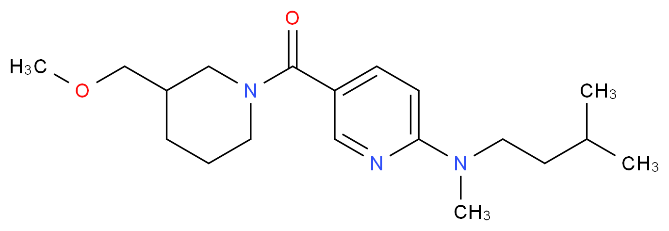 5-{[3-(methoxymethyl)-1-piperidinyl]carbonyl}-N-methyl-N-(3-methylbutyl)-2-pyridinamine_分子结构_CAS_)
