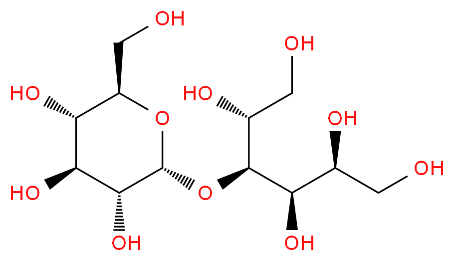 (2S,3R,4S,5R)-4-{[(2R,3R,4S,5S,6R)-3,4,5-trihydroxy-6-(hydroxymethyl)oxan-2-yl]oxy}hexane-1,2,3,5,6-pentol_分子结构_CAS_585-88-6