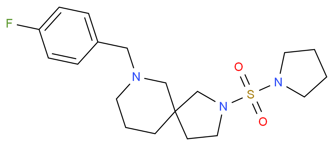 7-(4-fluorobenzyl)-2-(1-pyrrolidinylsulfonyl)-2,7-diazaspiro[4.5]decane_分子结构_CAS_)