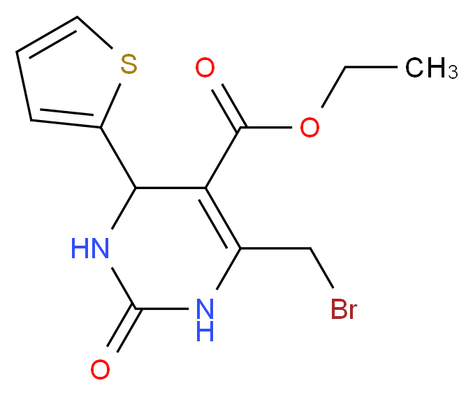 ethyl 6-(bromomethyl)-2-oxo-4-thien-2-yl-1,2,3,4-tetrahydropyrimidine-5-carboxylate_分子结构_CAS_15139-62-5)