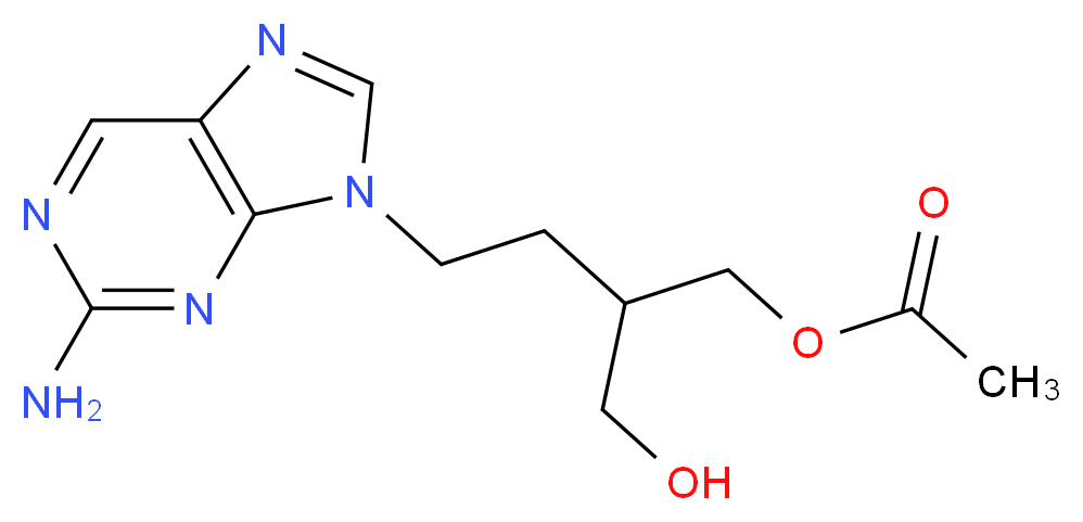 2-[2-(2-amino-9H-purin-9-yl)ethyl]-3-hydroxypropyl acetate_分子结构_CAS_104227-88-5