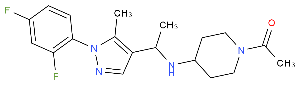 1-acetyl-N-{1-[1-(2,4-difluorophenyl)-5-methyl-1H-pyrazol-4-yl]ethyl}-4-piperidinamine_分子结构_CAS_)
