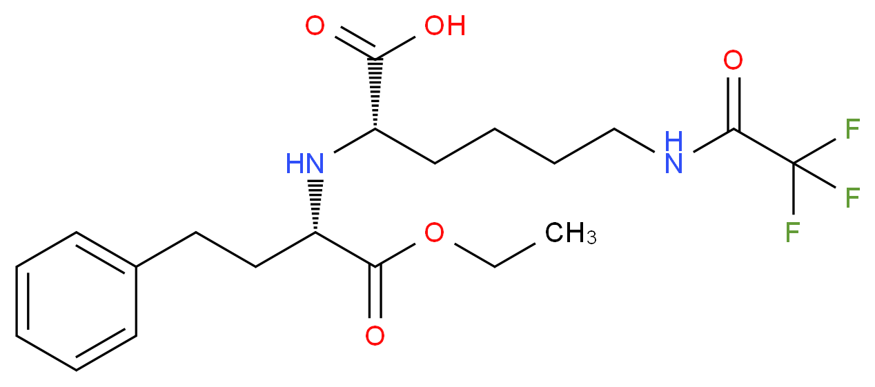 (2S)-2-{[(2S)-1-ethoxy-1-oxo-4-phenylbutan-2-yl]amino}-6-(trifluoroacetamido)hexanoic acid_分子结构_CAS_116169-90-5