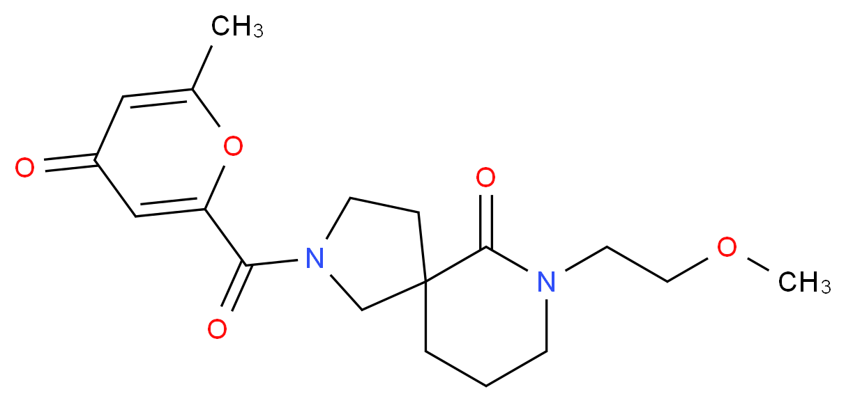 7-(2-methoxyethyl)-2-[(6-methyl-4-oxo-4H-pyran-2-yl)carbonyl]-2,7-diazaspiro[4.5]decan-6-one_分子结构_CAS_)