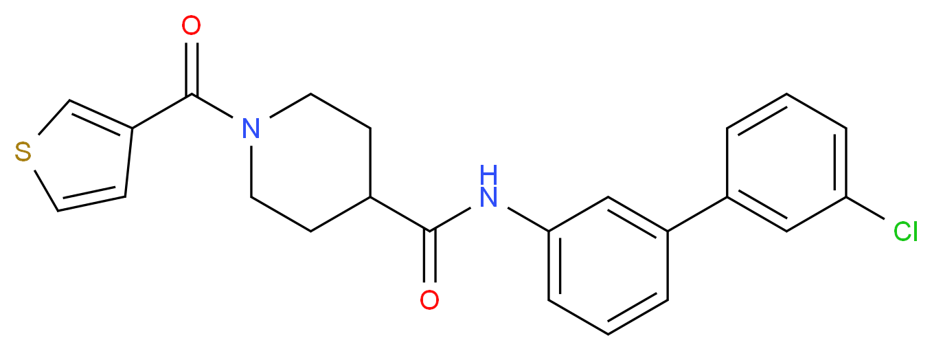 N-(3'-chloro-3-biphenylyl)-1-(3-thienylcarbonyl)-4-piperidinecarboxamide_分子结构_CAS_)