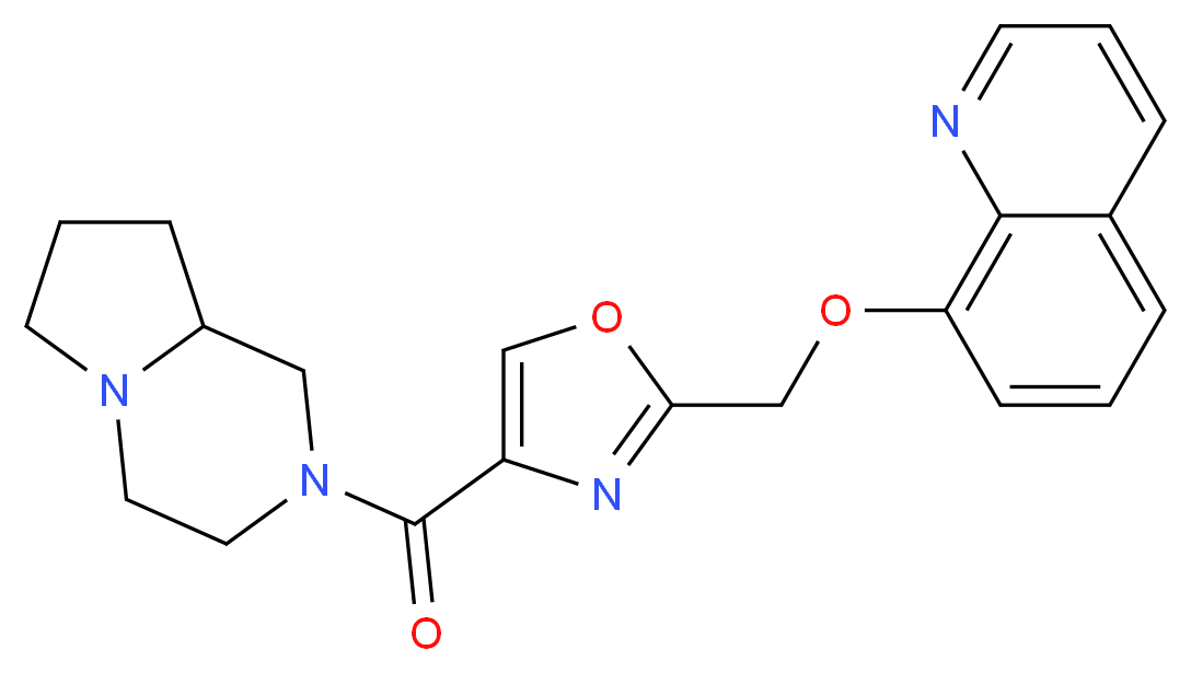 8-{[4-(hexahydropyrrolo[1,2-a]pyrazin-2(1H)-ylcarbonyl)-1,3-oxazol-2-yl]methoxy}quinoline_分子结构_CAS_)