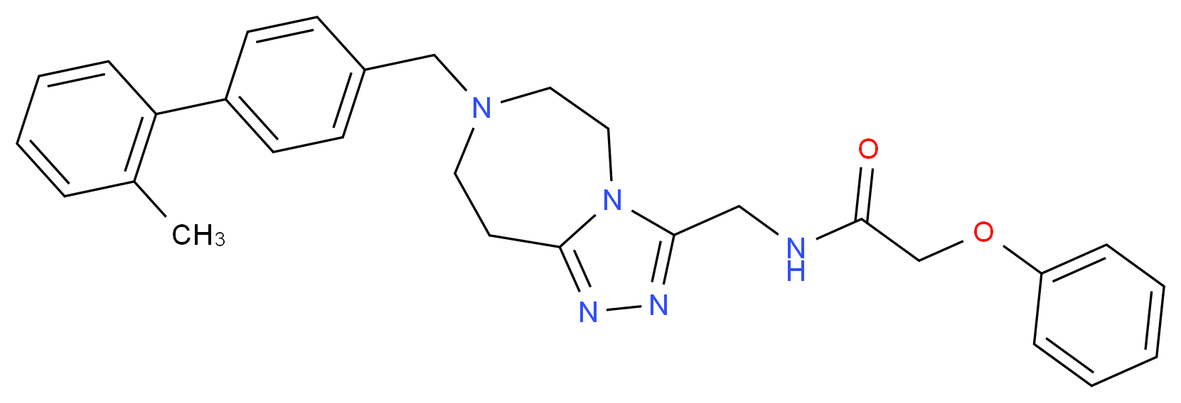 N-({7-[(2'-methyl-4-biphenylyl)methyl]-6,7,8,9-tetrahydro-5H-[1,2,4]triazolo[4,3-d][1,4]diazepin-3-yl}methyl)-2-phenoxyacetamide_分子结构_CAS_)