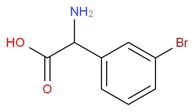 2-amino-2-(3-bromophenyl)acetic acid_分子结构_CAS_150174-93-9