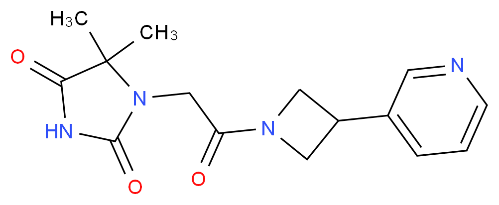 5,5-dimethyl-1-{2-oxo-2-[3-(3-pyridinyl)-1-azetidinyl]ethyl}-2,4-imidazolidinedione_分子结构_CAS_)