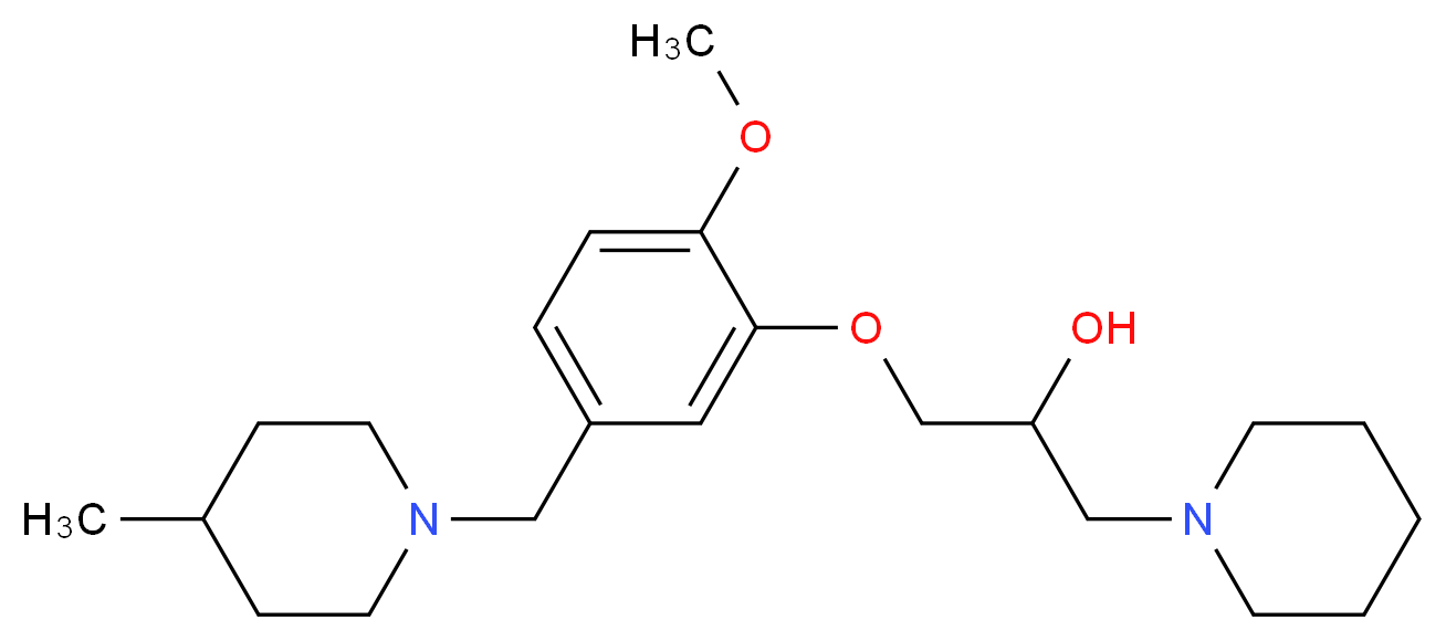 1-{2-methoxy-5-[(4-methylpiperidin-1-yl)methyl]phenoxy}-3-piperidin-1-ylpropan-2-ol_分子结构_CAS_)