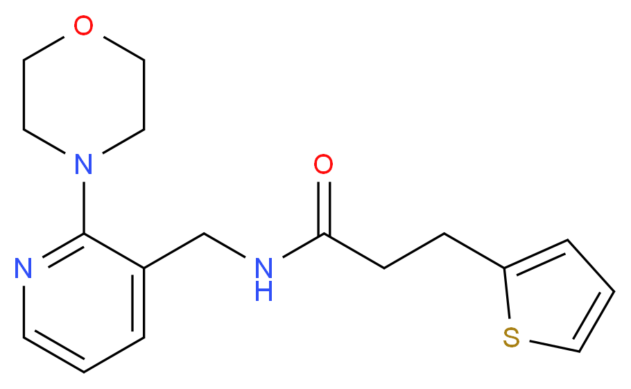 N-{[2-(4-morpholinyl)-3-pyridinyl]methyl}-3-(2-thienyl)propanamide_分子结构_CAS_)