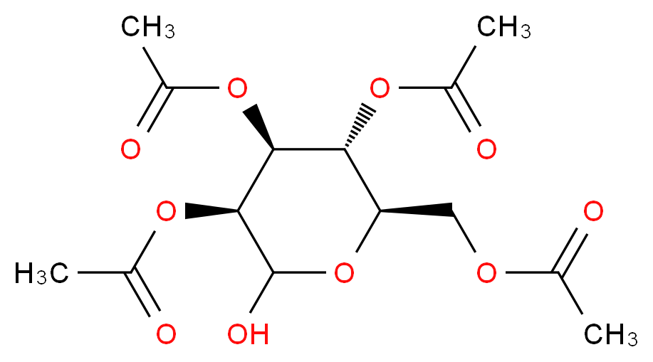[(2R,3R,4S,5S)-3,4,5-tris(acetyloxy)-6-hydroxyoxan-2-yl]methyl acetate_分子结构_CAS_58645-20-8