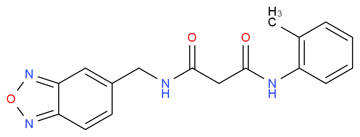 N-(2,1,3-benzoxadiazol-5-ylmethyl)-N'-(2-methylphenyl)malonamide_分子结构_CAS_)