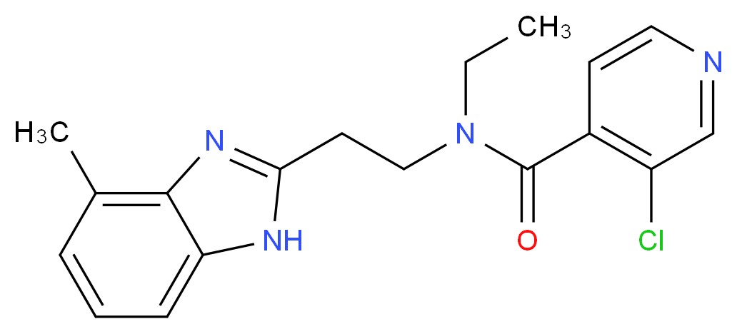 3-chloro-N-ethyl-N-[2-(4-methyl-1H-benzimidazol-2-yl)ethyl]isonicotinamide_分子结构_CAS_)