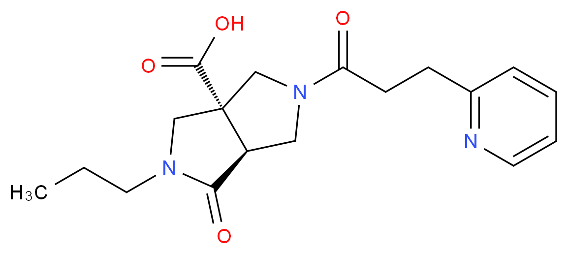 (3aS*,6aS*)-1-oxo-2-propyl-5-(3-pyridin-2-ylpropanoyl)hexahydropyrrolo[3,4-c]pyrrole-3a(1H)-carboxylic acid_分子结构_CAS_)