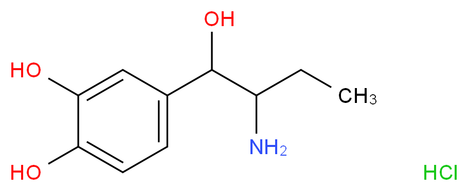 4-(2-amino-1-hydroxybutyl)benzene-1,2-diol hydrochloride_分子结构_CAS_3198-07-0