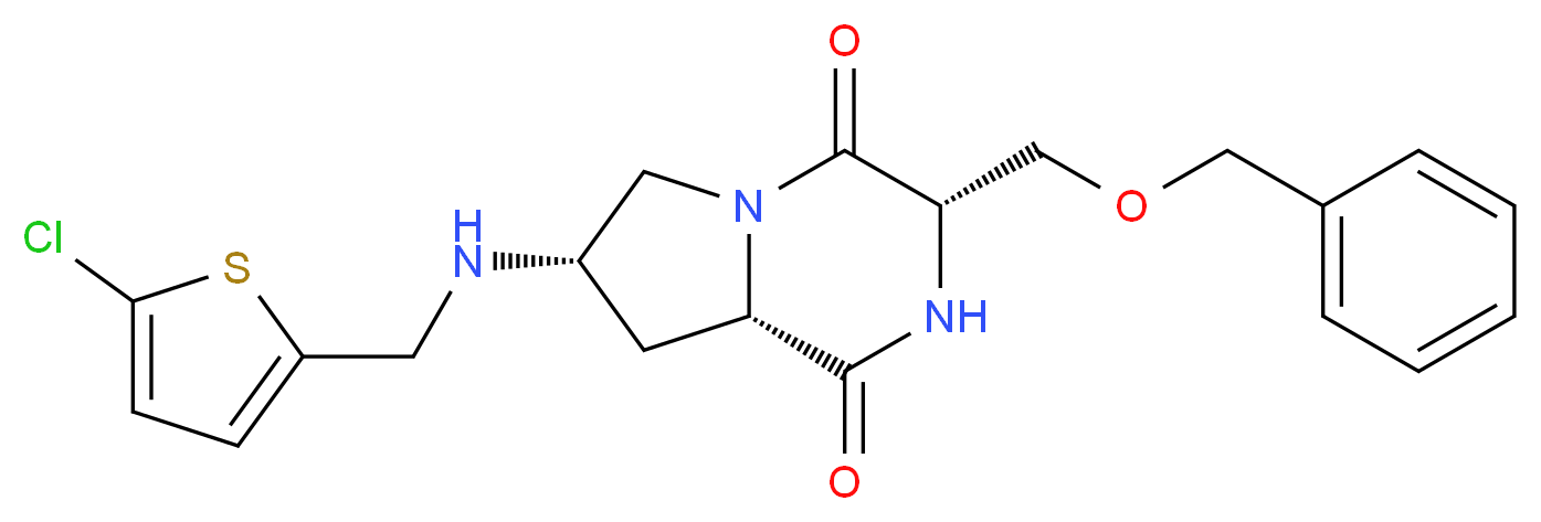 (3S,7S,8aS)-3-[(benzyloxy)methyl]-7-{[(5-chloro-2-thienyl)methyl]amino}hexahydropyrrolo[1,2-a]pyrazine-1,4-dione_分子结构_CAS_)