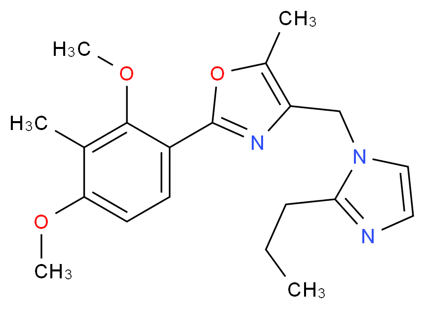 2-(2,4-dimethoxy-3-methylphenyl)-5-methyl-4-[(2-propyl-1H-imidazol-1-yl)methyl]-1,3-oxazole_分子结构_CAS_)