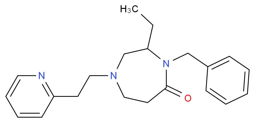 4-benzyl-3-ethyl-1-[2-(2-pyridinyl)ethyl]-1,4-diazepan-5-one_分子结构_CAS_)
