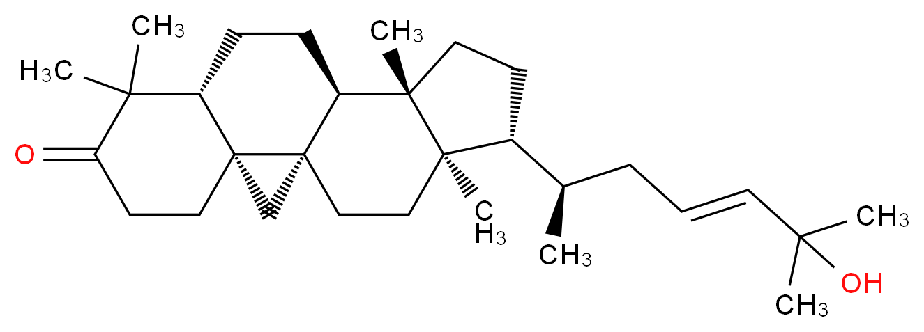 (1S,3R,8R,11S,12S,15R,16R)-15-[(2R,4E)-6-hydroxy-6-methylhept-4-en-2-yl]-7,7,12,16-tetramethylpentacyclo[9.7.0.0<sup>1</sup>,<sup>3</sup>.0<sup>3</sup>,<sup>8</sup>.0<sup>1</sup><sup>2</sup>,<sup>1</sup><sup>6</sup>]octadecan-6-one_分子结构_CAS_148044-47-7