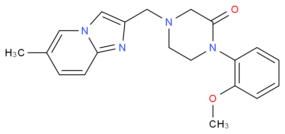 1-(2-methoxyphenyl)-4-[(6-methylimidazo[1,2-a]pyridin-2-yl)methyl]-2-piperazinone_分子结构_CAS_)