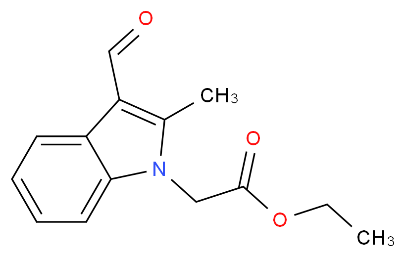 ethyl (3-formyl-2-methyl-1H-indol-1-yl)acetate_分子结构_CAS_433307-59-6)