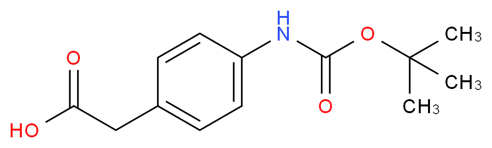 {4-[(tert-butoxycarbonyl)amino]phenyl}acetic acid_分子结构_CAS_81196-09-0)