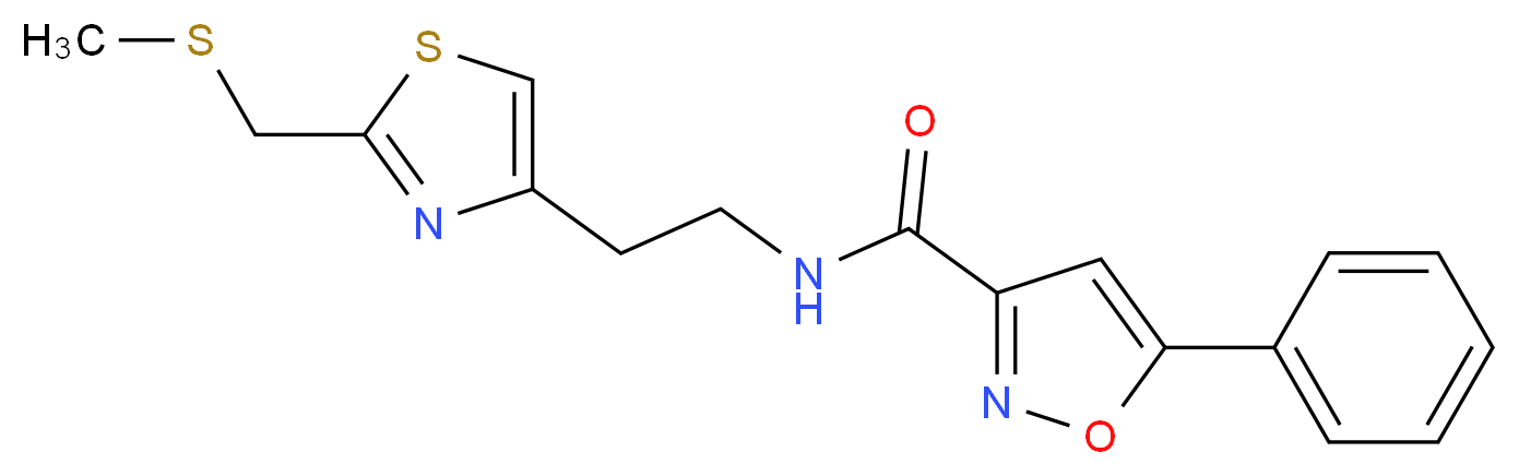 N-(2-{2-[(methylthio)methyl]-1,3-thiazol-4-yl}ethyl)-5-phenyl-3-isoxazolecarboxamide_分子结构_CAS_)