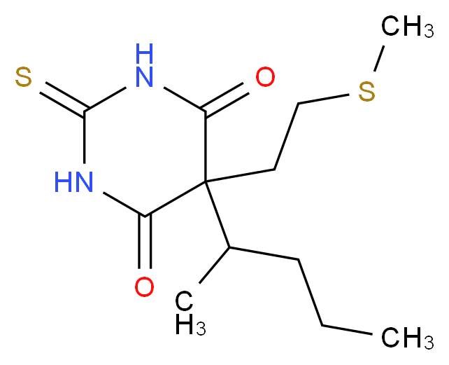 5-[2-(methylsulfanyl)ethyl]-5-(pentan-2-yl)-2-sulfanylidene-1,3-diazinane-4,6-dione_分子结构_CAS_467-43-6