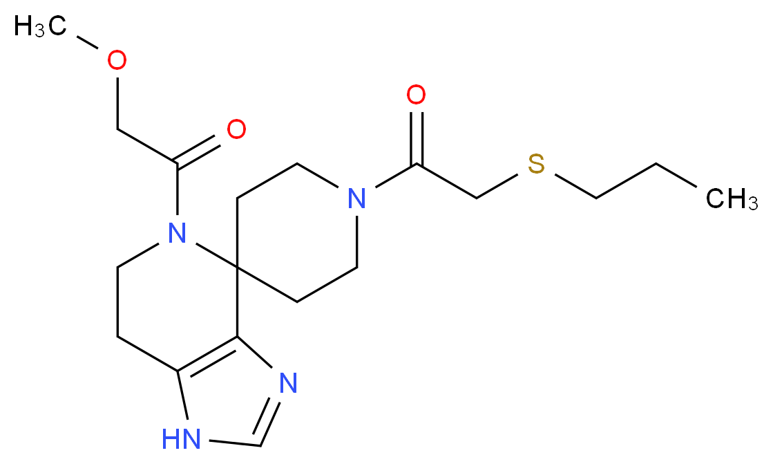 5-(methoxyacetyl)-1'-[(propylthio)acetyl]-1,5,6,7-tetrahydrospiro[imidazo[4,5-c]pyridine-4,4'-piperidine]_分子结构_CAS_)