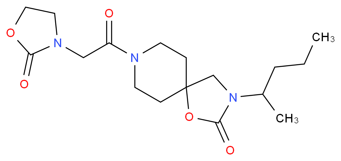 3-(1-methylbutyl)-8-[(2-oxo-1,3-oxazolidin-3-yl)acetyl]-1-oxa-3,8-diazaspiro[4.5]decan-2-one_分子结构_CAS_)