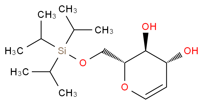 6-O-(三异丙基硅基)-D-葡萄烯糖_分子结构_CAS_137915-37-8)