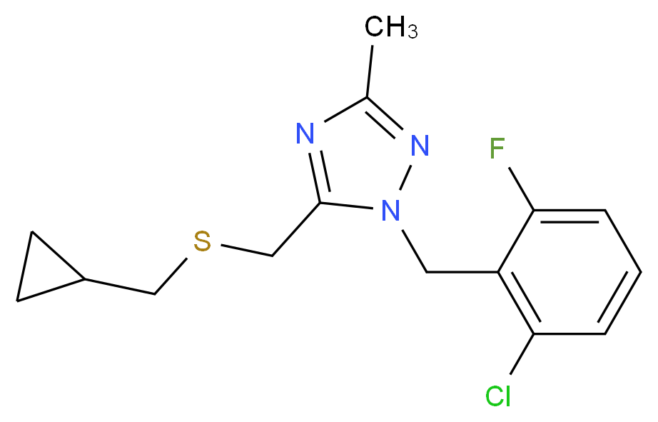 1-(2-chloro-6-fluorobenzyl)-5-{[(cyclopropylmethyl)thio]methyl}-3-methyl-1H-1,2,4-triazole_分子结构_CAS_)