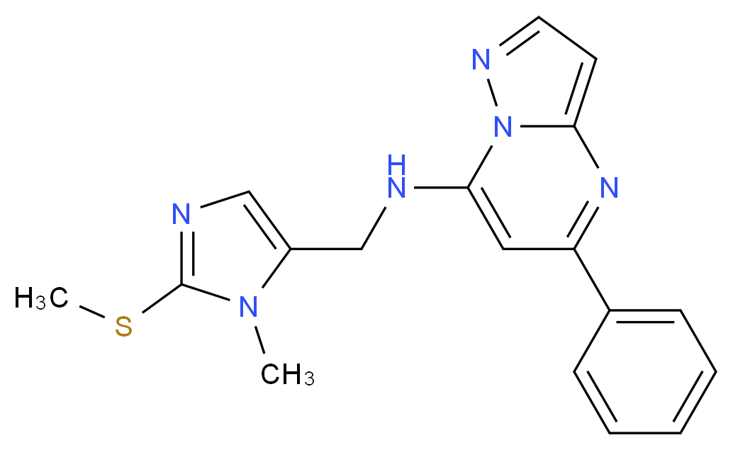 N-{[1-methyl-2-(methylthio)-1H-imidazol-5-yl]methyl}-5-phenylpyrazolo[1,5-a]pyrimidin-7-amine_分子结构_CAS_)