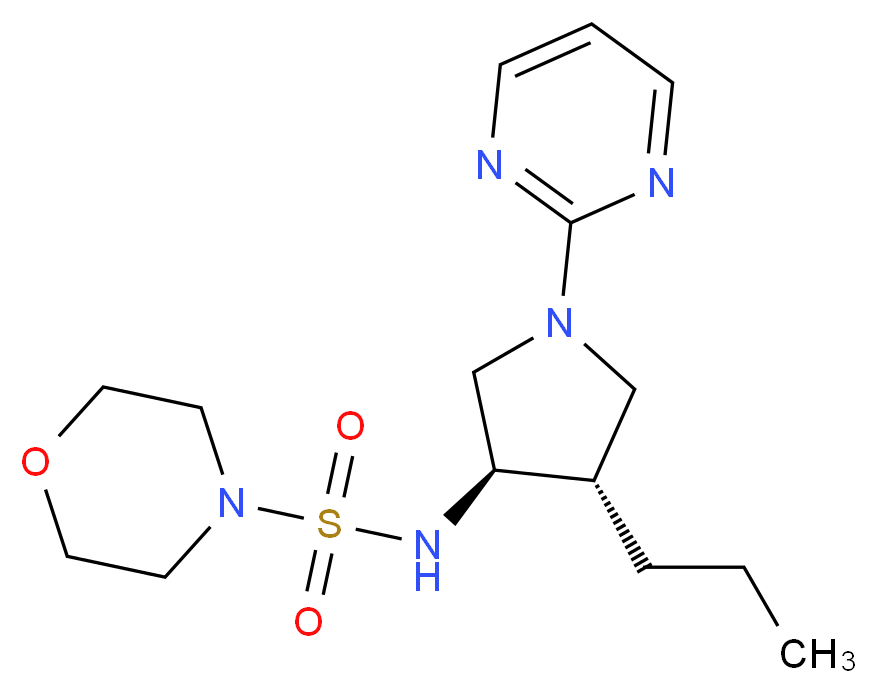 N-[(3R*,4S*)-4-propyl-1-(2-pyrimidinyl)-3-pyrrolidinyl]-4-morpholinesulfonamide_分子结构_CAS_)