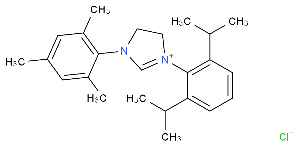1-(2,6-二异丙基苯基)-3-(2,4,6-三甲苯基)-氯化咪唑啉鎓_分子结构_CAS_866926-59-2)