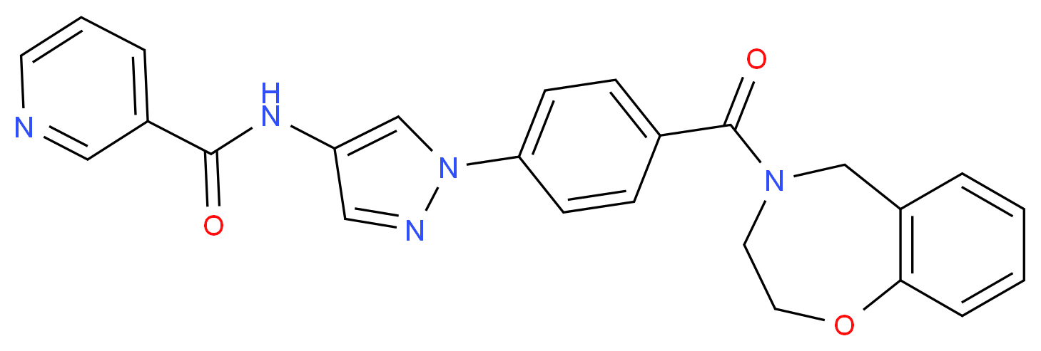 N-{1-[4-(2,3-dihydro-1,4-benzoxazepin-4(5H)-ylcarbonyl)phenyl]-1H-pyrazol-4-yl}nicotinamide_分子结构_CAS_)